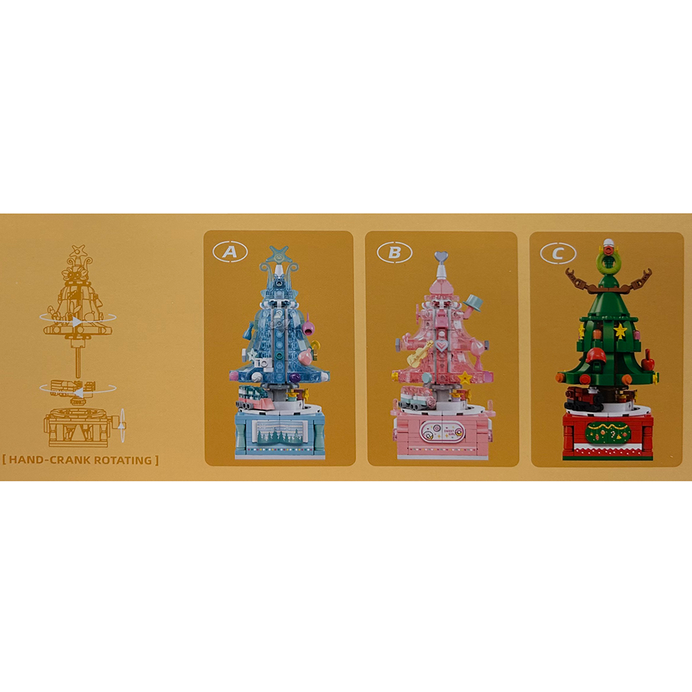 Texas Toy Distribution - Vente Jeu construction – enfant - Présentoir de 6 jouets de construction en briques rotatives en forme de sapin de Noël1