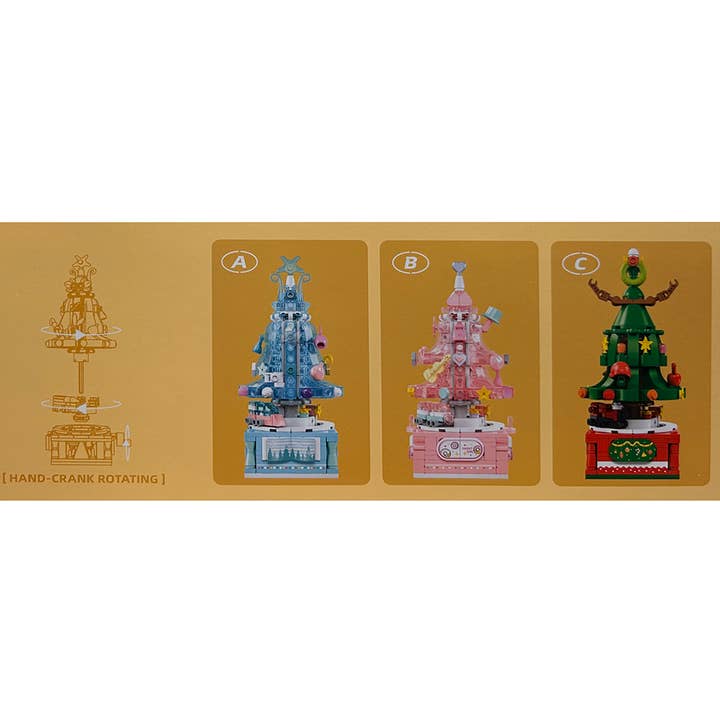 Texas Toy Distribution - Wholesale Building Set - Kids - Christmas Tree Rotating Toy Building Brick Display of 61