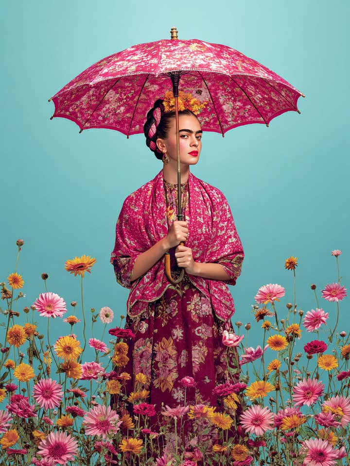 Frida Kahlo: Floral Parasol | Card Fripperies for wholesale by Fripperies
