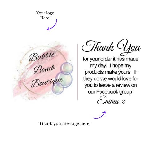 T S Business Cards and Labels - Wholesale Thank You Card - Thank You Cards