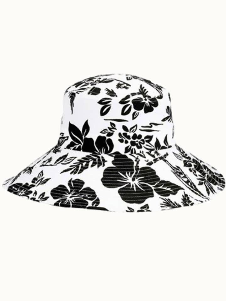 Cappello a Secchiello con Ampia Tesa e Stampa Floreale Aloha, Colori Assortiti per la vendita all'ingrosso da parte di Olive & Pique