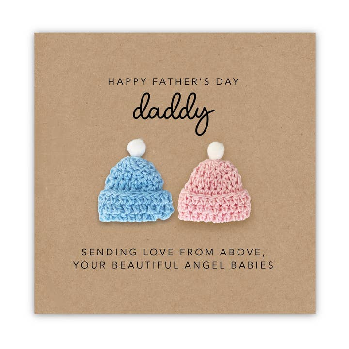 Father's Day Card for Daddy from Baby Twins, Baby Loss Card for wholesale by Fifi's Handcrafted