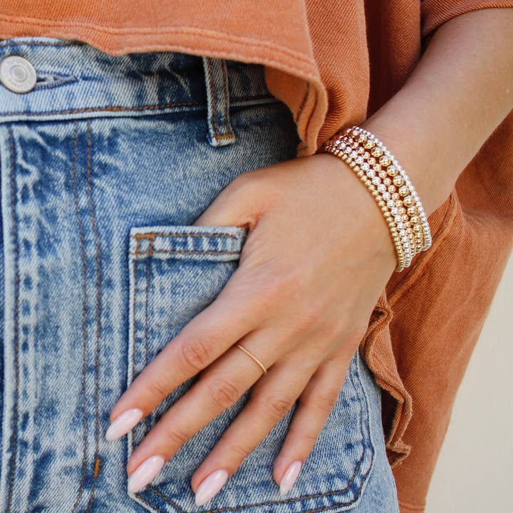 Pilha de pulseira de metal misto por atacado de Hayden B. Jewelry