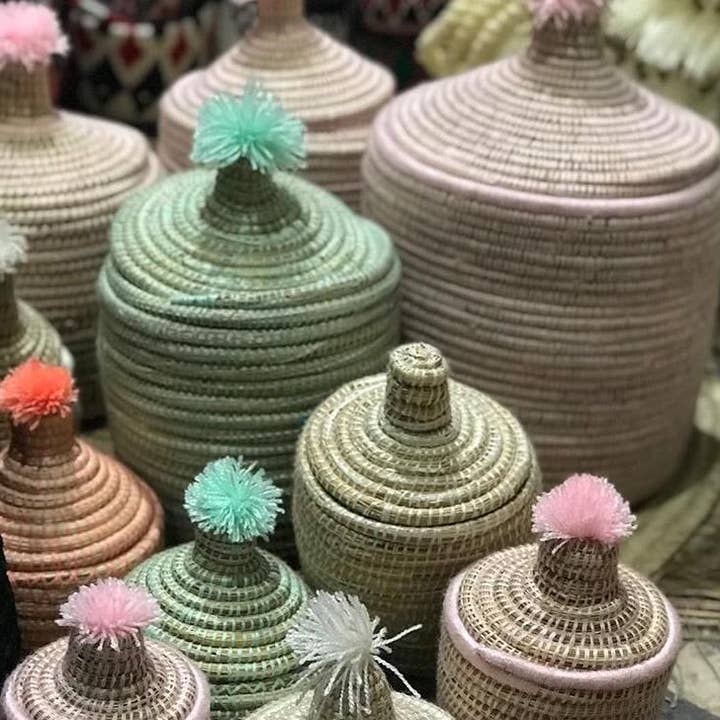 marrakeshop – wholesale Basket – Moroccan Handwoven Berber Pot Basket