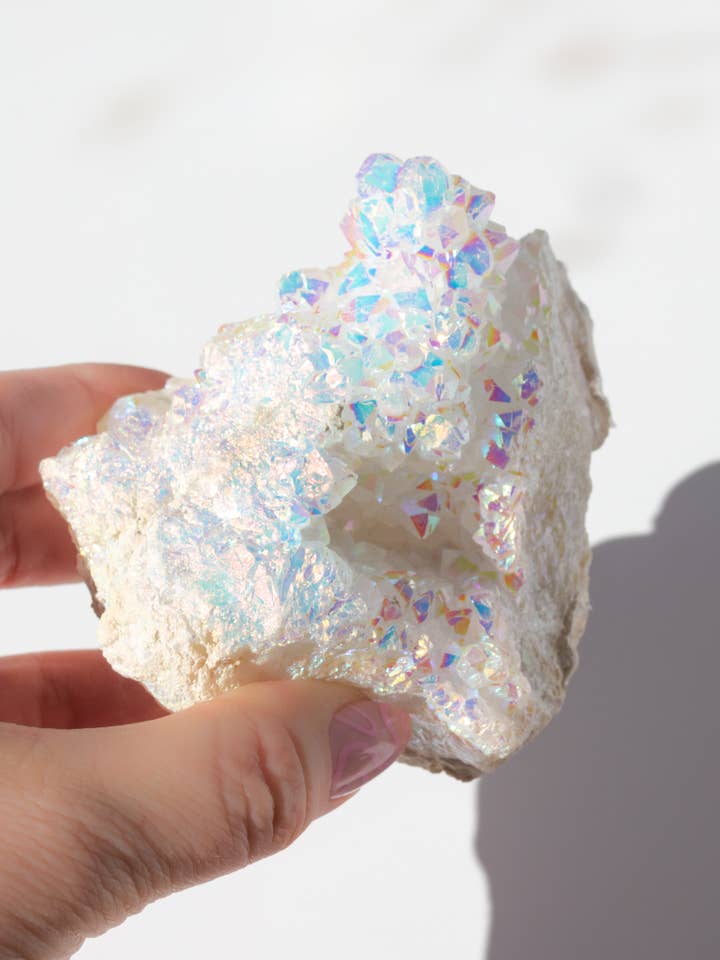 Angel Aura Clear Quartz Crystal Cluster for wholesale by Apothecary Co.