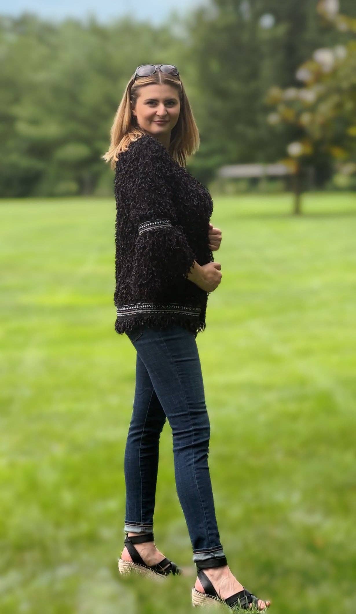 Black Shaggy Fur Jacket for wholesale on Faire6