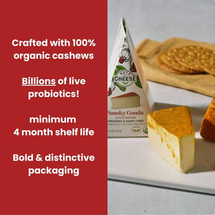 Nuts For Cheese - Vente Fromages - Tranche de fromage de cajou à la gouda fumée | Biologique | Végétalien1