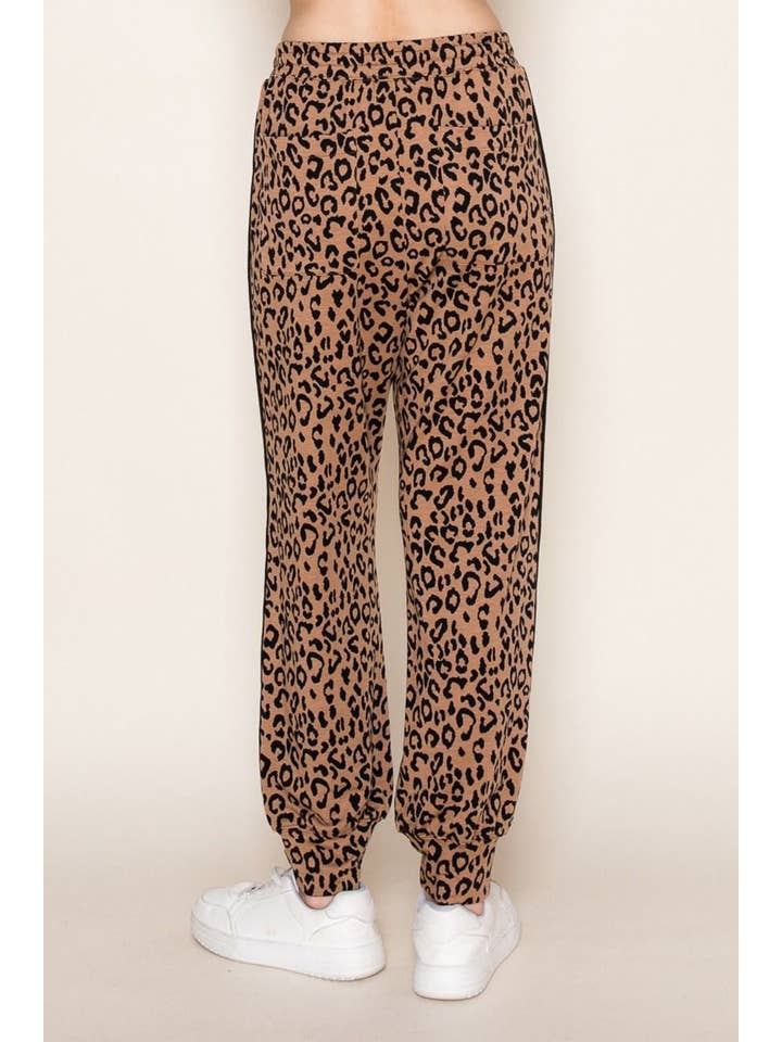 Tortora P80291 Joggers a Maglia a Vita Alta con Stampa Leopardo in vendita all'ingrosso su Faire4