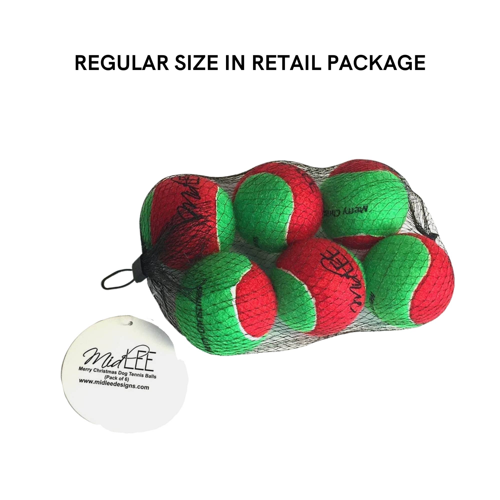 Midlee Designs - Wholesale Pet Fetch Ball - Dog - Midlee Merry Christmas Dog Tennis Balls1