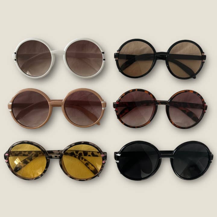 Adults Owl Round Sunglasses UV 400 - SONOBI for wholesale by LoveLina