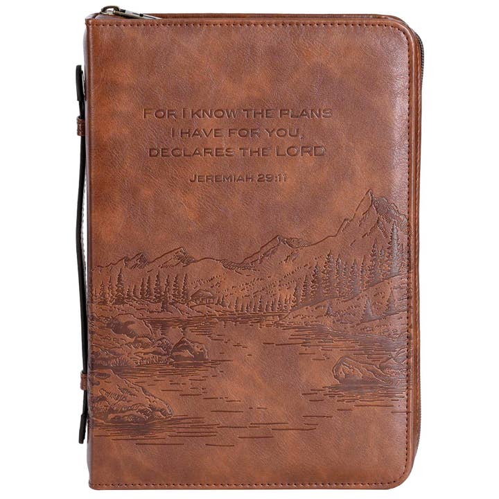 Dicksons - Wholesale Bible Cover - White Dove Bible Case For I Know The Plans Brown XL