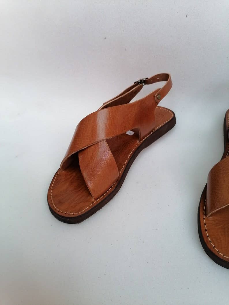 HandmadeBestSeller - Wholesale Sandals - Women's - Handcrafted Leather Cross Strap Sandals – Elegant & Durable4