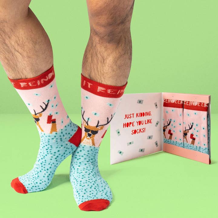 DM Merchandising - Wholesale Gift Tag - Two Left Feet Holiday Gift Card and Sock Set