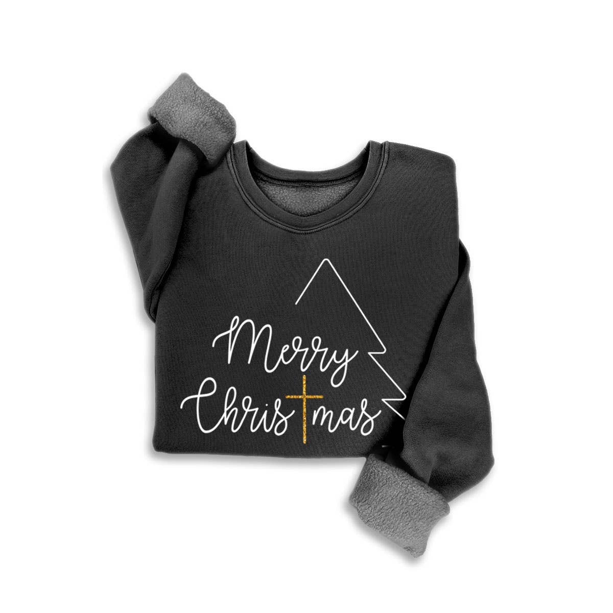 HRTandLUV - Wholesale Graphic Sweatshirt - Women's - MERRY CHRISTMAS GLITTER MINERAL SWEATSHIRTS0