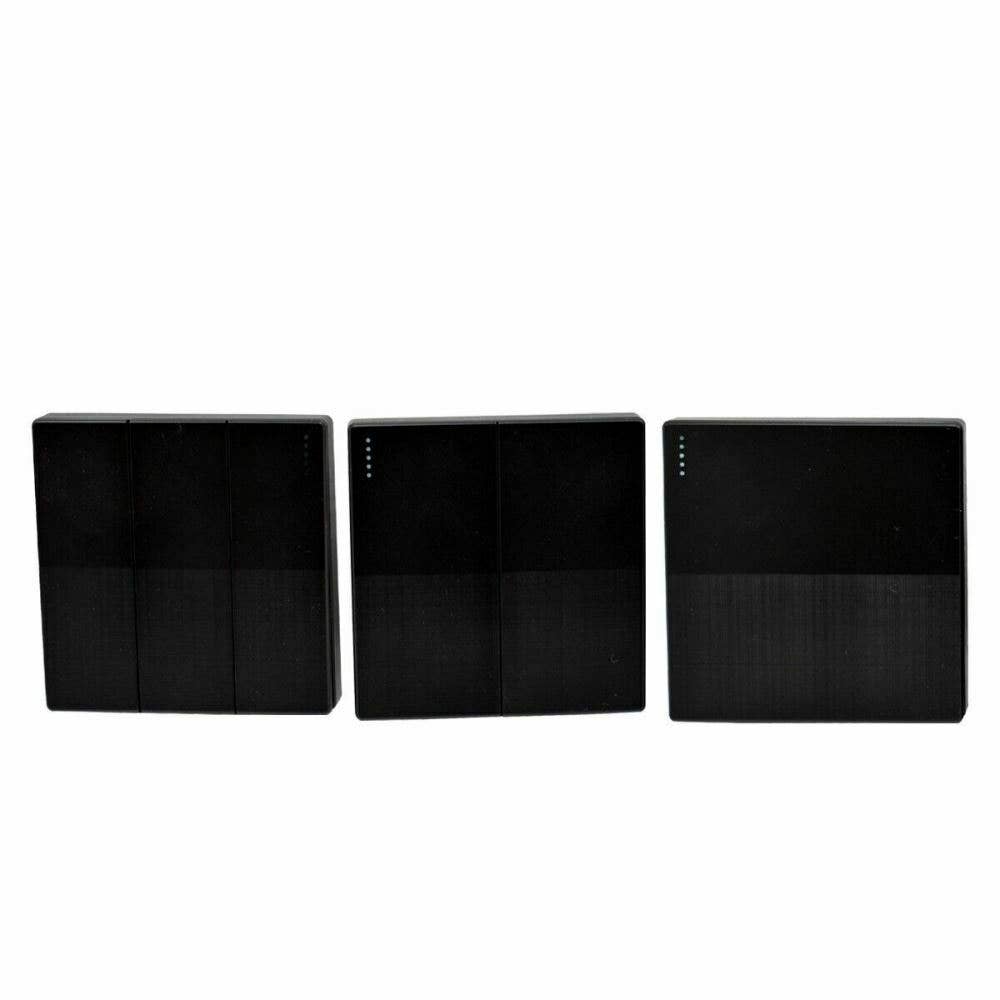 Ledsone – wholesale Light switch cover/plate – Single Double Screwless Black Light Switches & Socket Flat7