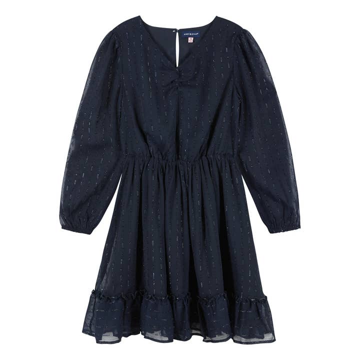 Navy Girls Tween Starry Elegance Holiday Dres for wholesale on Faire