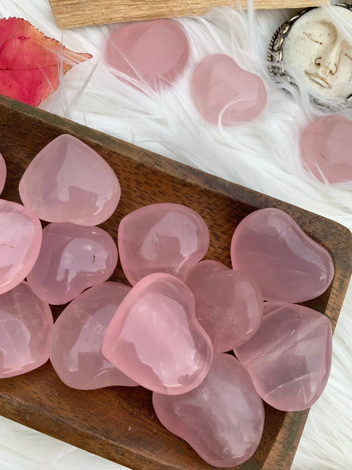 Rosenquarz - Herz für den Großhandel von Wild Peonies Xo