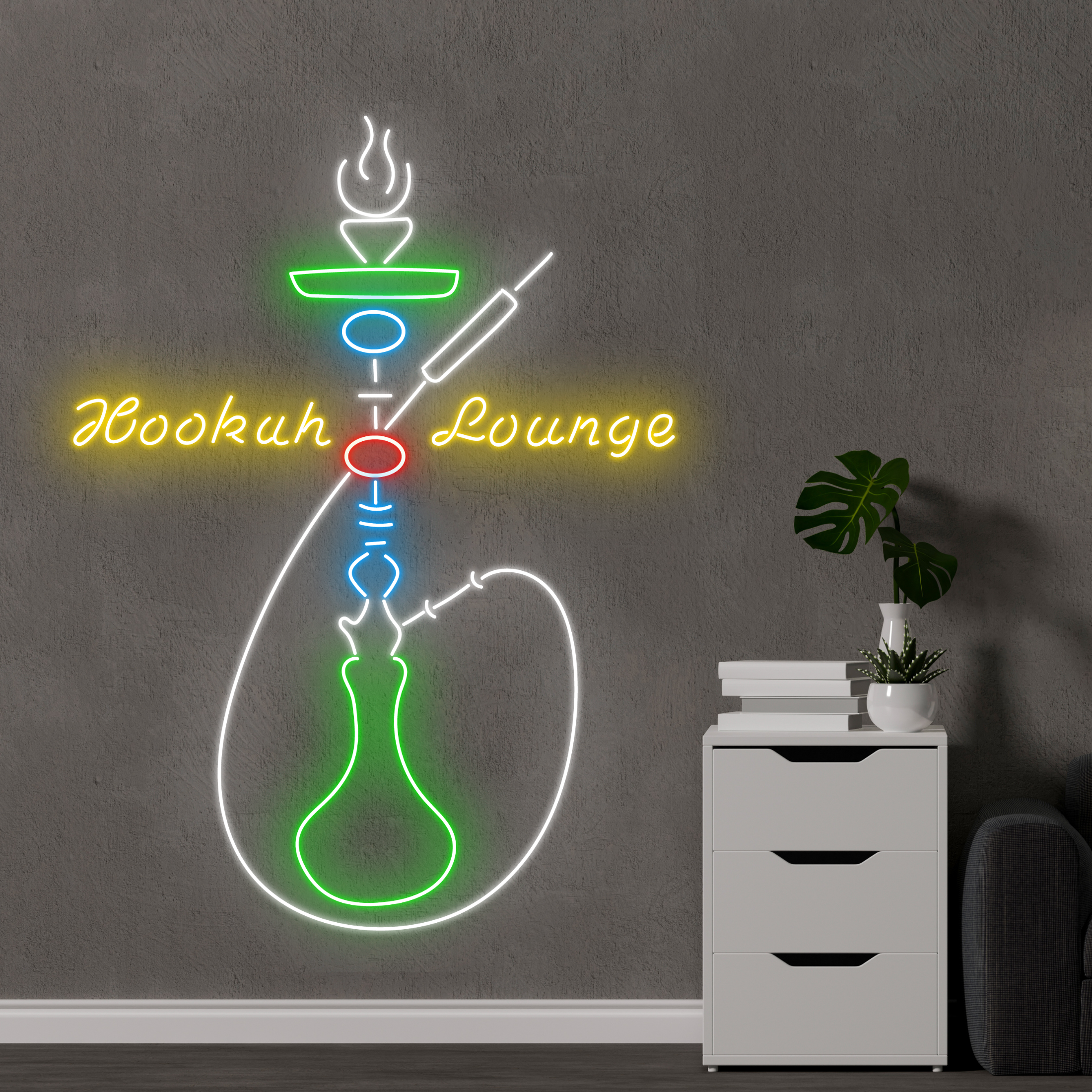 Glow Neon - Vente Enseignes néon - Enseigne au néon Hookah Shisha Lounge, décoration de cigare Shisha Smoking3