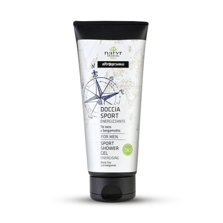 Sport-Duschgel – Schwarztee & Bergamotte – Belebend – 200 ml für den Großhandel von Altromercato