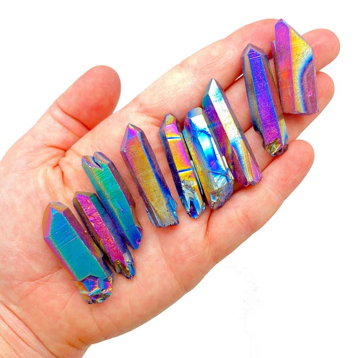 New Moon Beginnings - Wholesale Spiritual Stone/Crystal - Raw Flame Aura Quartz Crystal Point
