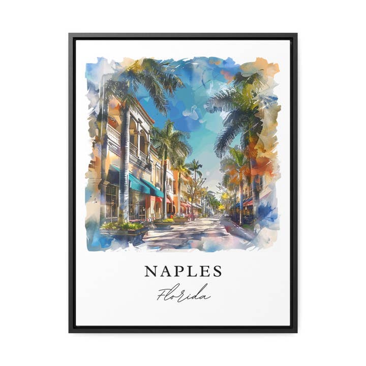 Premium Travel Art - Wholesale Art Print - Naples Florida Art Print, Naples Print, Naples FL Wall Art, Naples Gift, Travel Print, Travel Poster, Travel Gift, Housewarming Gift