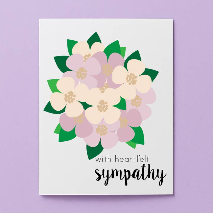 With Heartfelt Sympathy Pink Card for wholesale by Cards by Renee