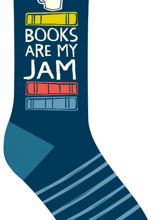 Gibbs Smith - Wholesale Socks - Unisex - Books Are My Jam Socks (LoveLit Book Theme)