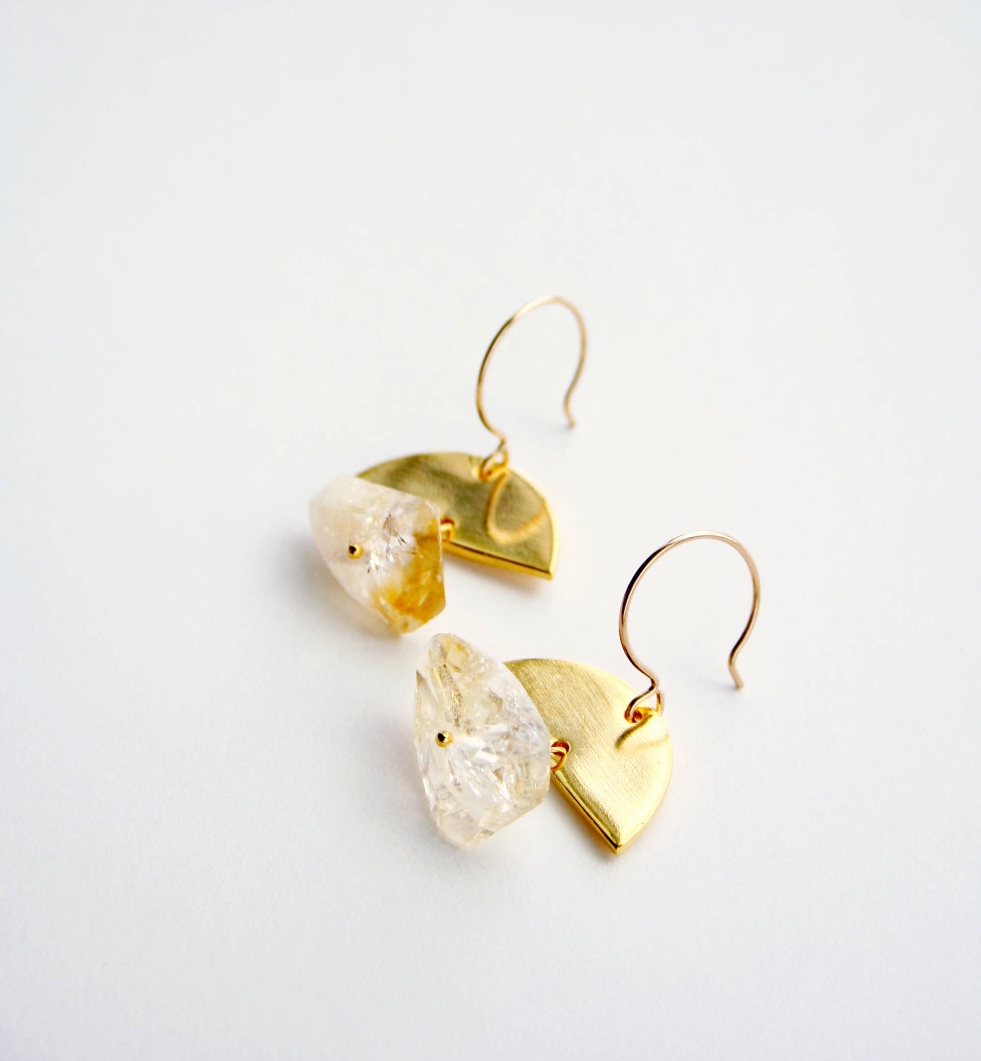Laura Stark Designs - Wholesale Dangle Earrings - Half Moon Citrine Bohemian Earrings | Boho Jewelry