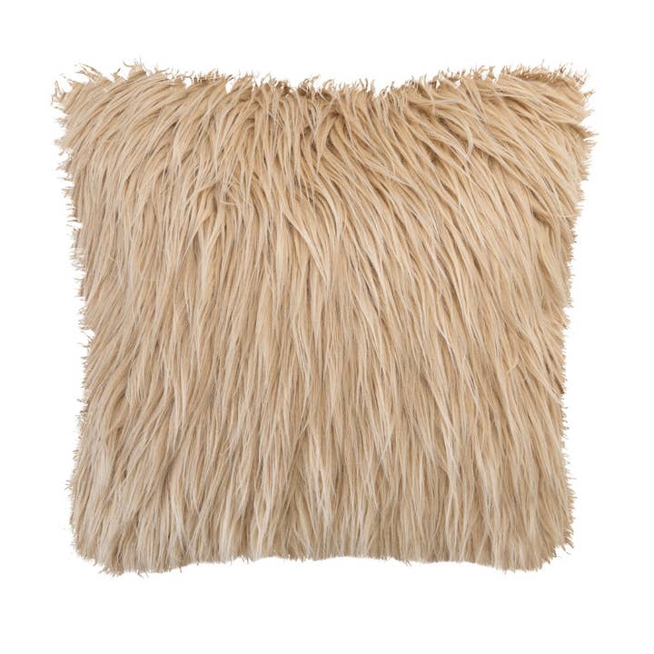 Coussin carré en fourrure beige 50x50 pour la vente par Andrea House