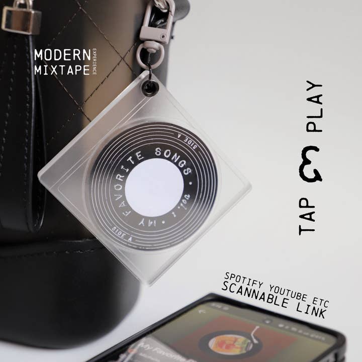 Rock Laser Scissor Studio - Wholesale Keychain - Unisex - CD Cover Keychain for Scannable Music Disk w/ NFC Chip/ Tag2