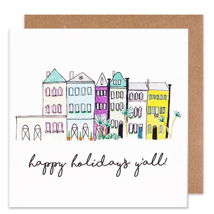 Island Haus Co - Wholesale Season's Greetings Card - Happy Holidays Y'all Holiday Card