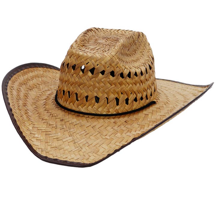 Cap Zone - Wholesale Cowboy Hat - Women's - Biggs Crown Stiff Natural Straw Outdoor Cowboy Hat