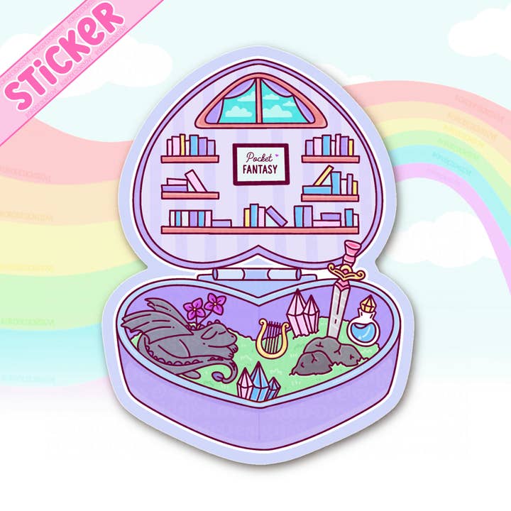 Autocollant de bibliothèque de poche fantastique pour Kindle, amateur de romantasy pour la vente par RoroDesignsLove