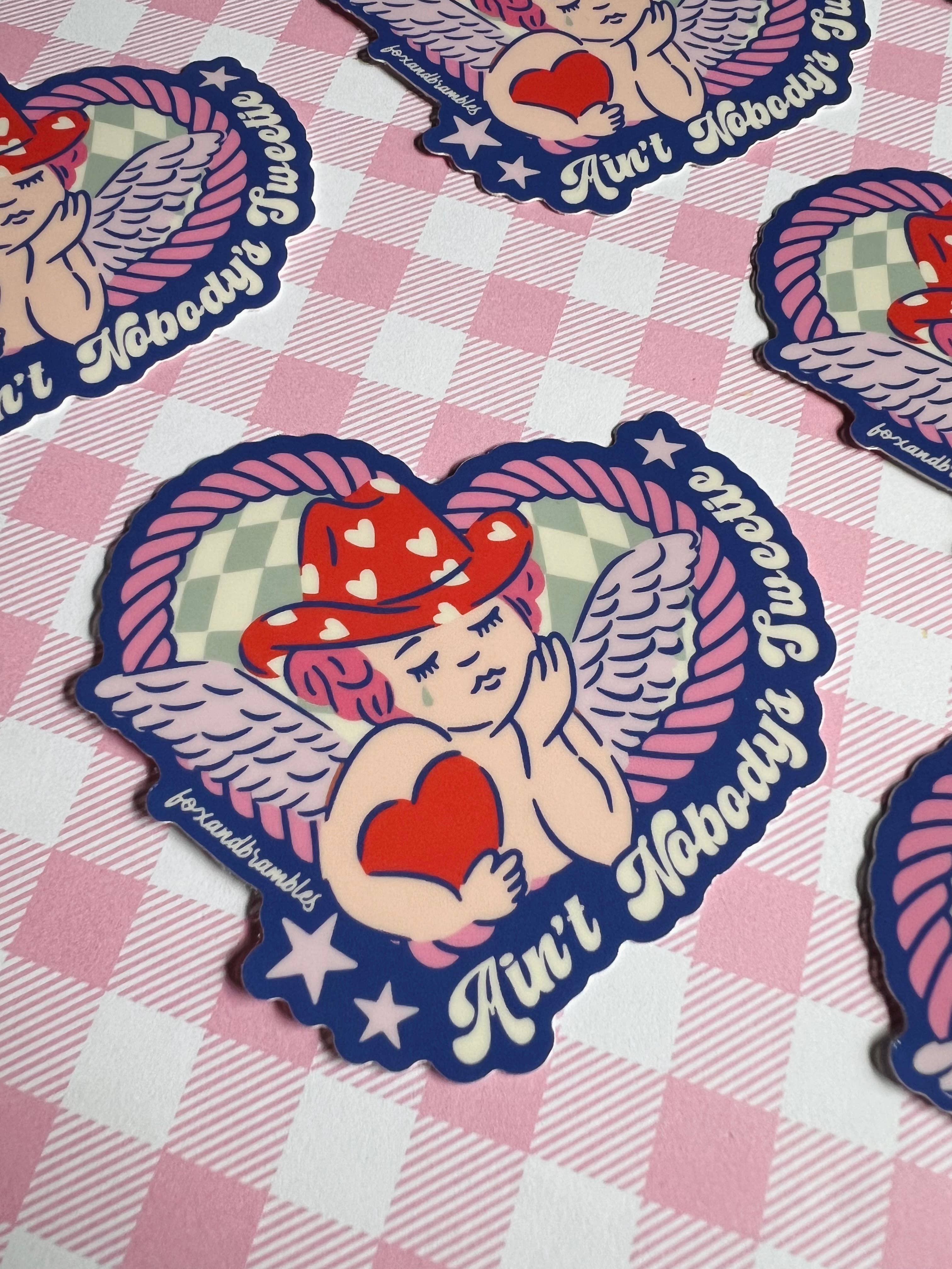 Fox and Brambles - Wholesale Sticker - Nobody’s Sweetie Cowboy Cupid Anti-Valentine Sticker4
