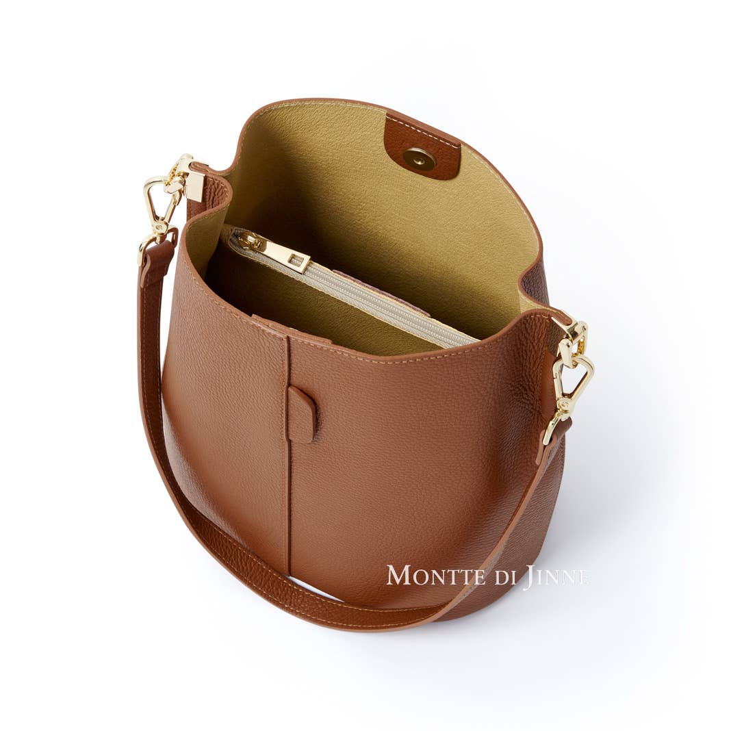 MONTTE DI JINNE - Vendita all'ingrosso Tracolla - Donna - Borsa a secchiello in vera pelle artigianale italiana11