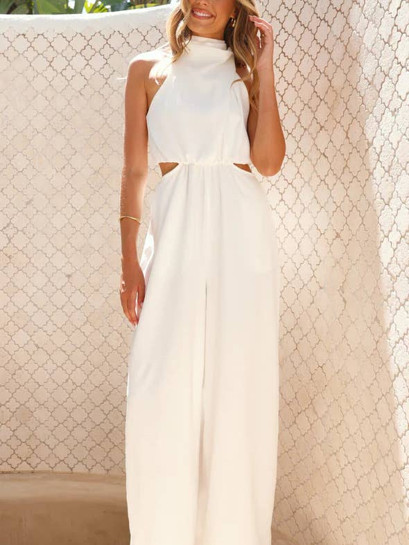 Lily Clothing - Wholesale Jumpsuit - Women's - Vacation chic halter and lace-up jumpsuits1