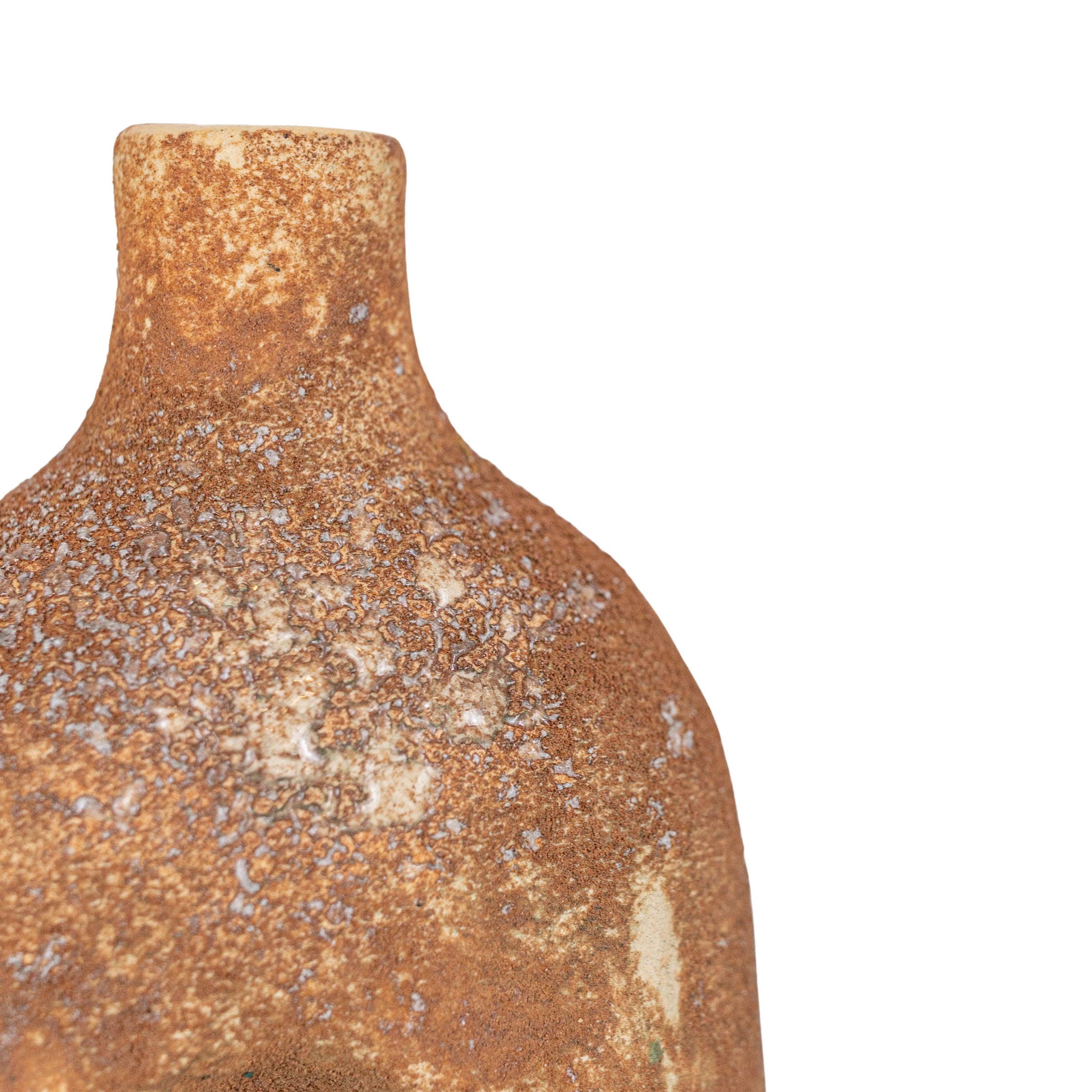 Foreside Home & Garden - Wholesale Vase - Emiliano Textured Glaze with Center Hole Ceramic Vase Rust2