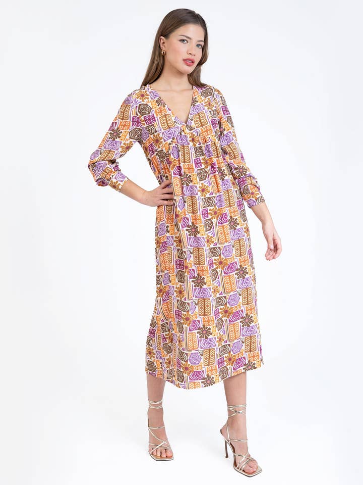 An'ge - Wholesale Dress - Women's - MARGARET MIDI DRESS nairobi multicolor2