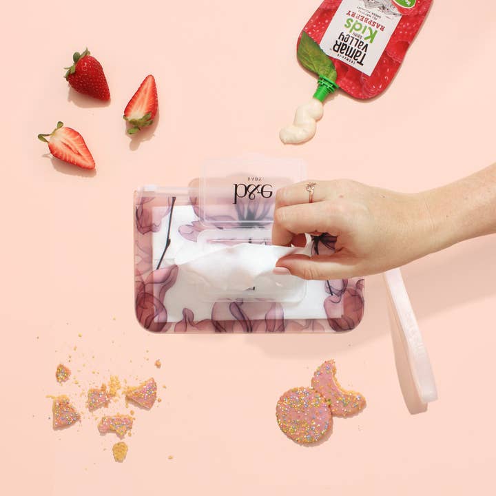 Freya - Pink Floral Wipes Case for wholesale by Ben & Ellie Baby