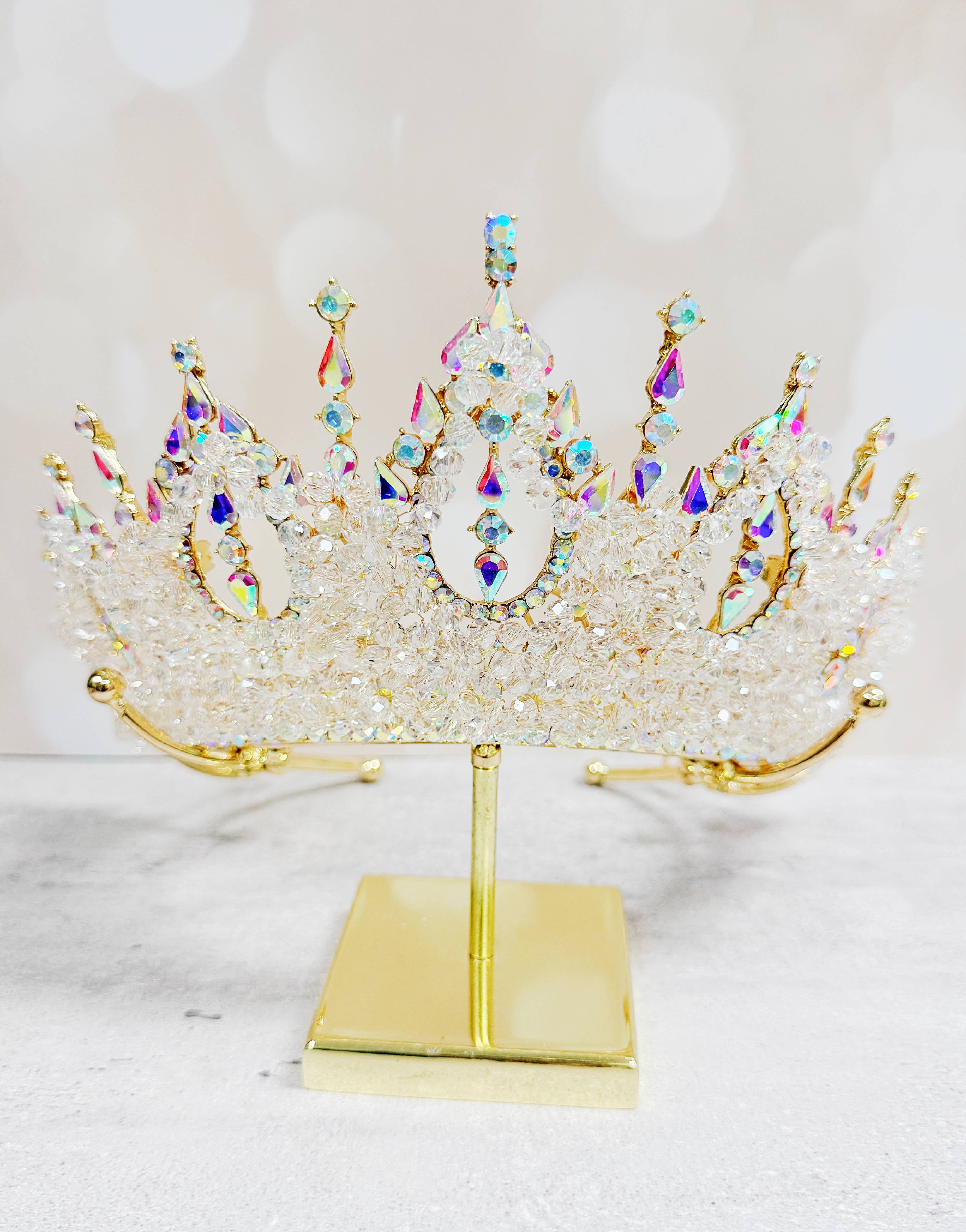 Happy Dream Gifts - Wholesale Party hat/crown - Gold Princess Crown, Prom Headpiece, Diamond Crystal crown