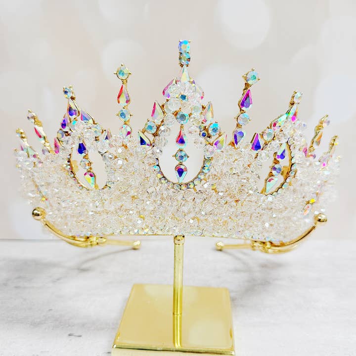Happy Dream Gifts - Wholesale Party hat/crown - Gold Princess Crown, Prom Headpiece, Diamond Crystal crown 0