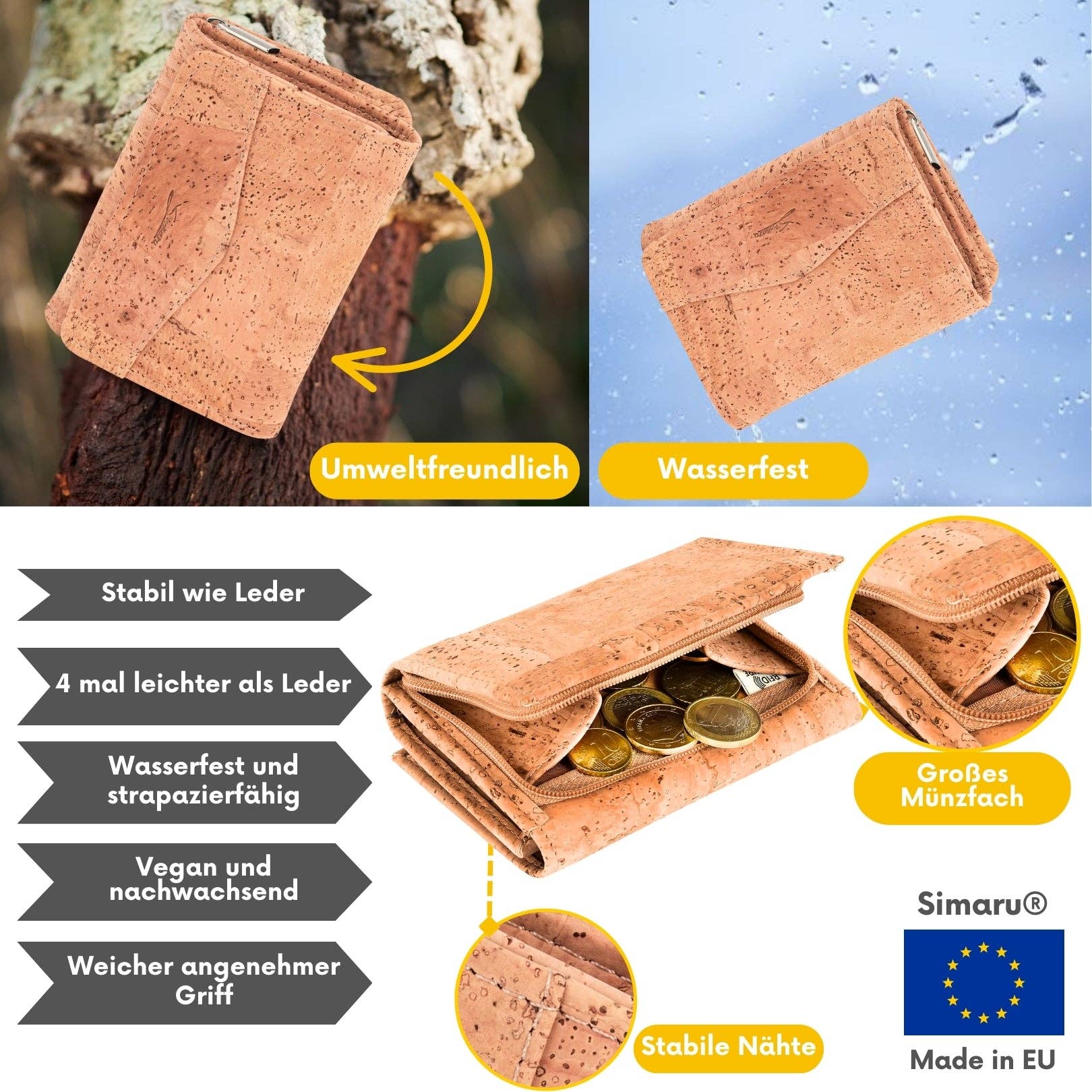 Simaru – wholesale Coin purse – Women’s – Reyna cork wallet2