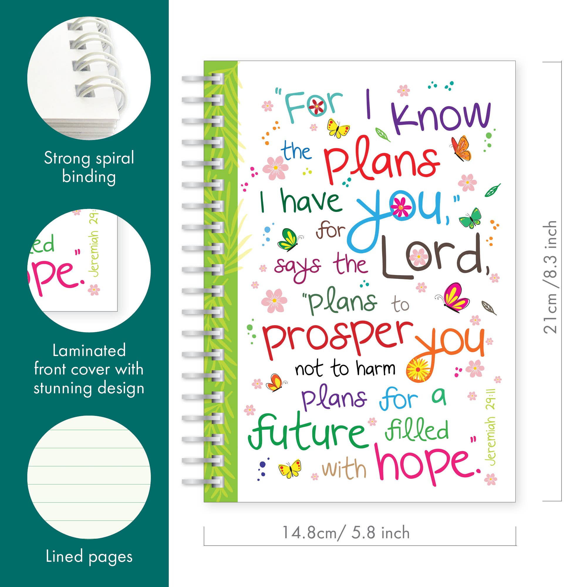 Just Cards Direct - Vendita all'ingrosso Quaderni - I know the Plans - Taccuino cristiano con copertina morbida in formato A52