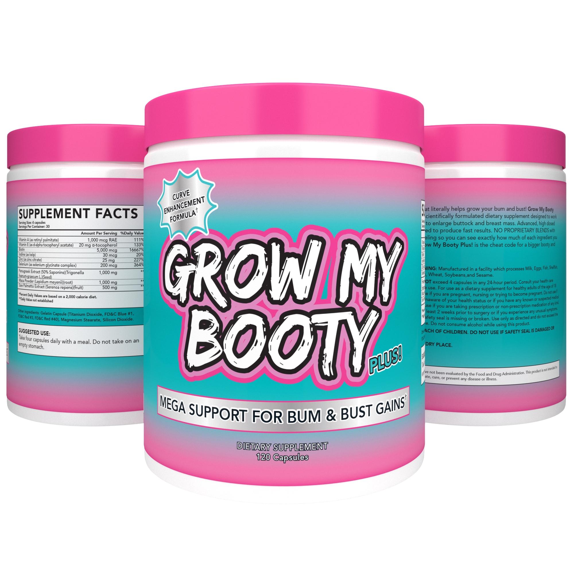 Spazmatic Supplements - Vente Supplément oral/vitamine - Pilules pour améliorer le butin Grow My Booty Plus - Mega Booty7