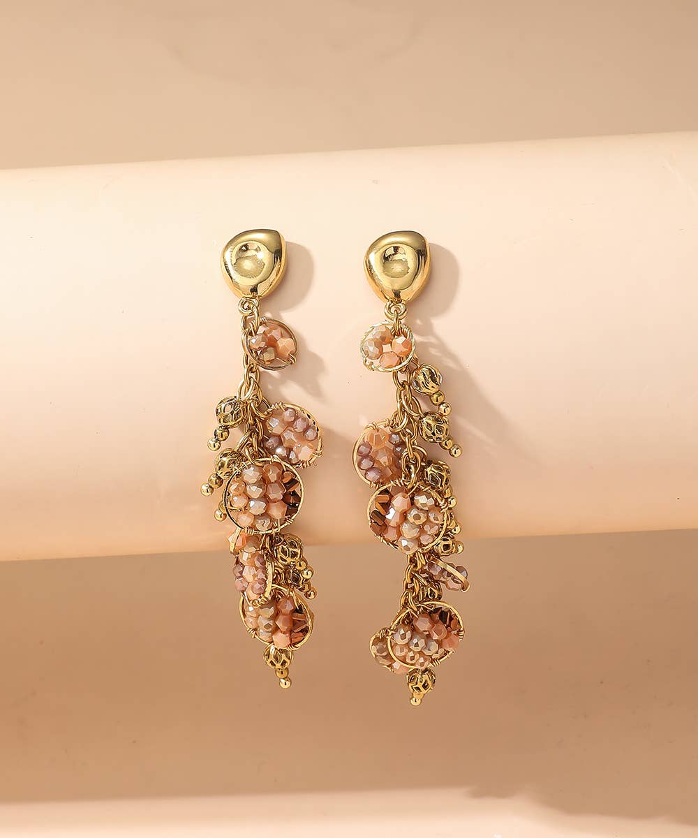 Blossom bijoux - Wholesale Dangle Earrings - BO Nail Stainless Steel Crystal Beads 25BOA0027