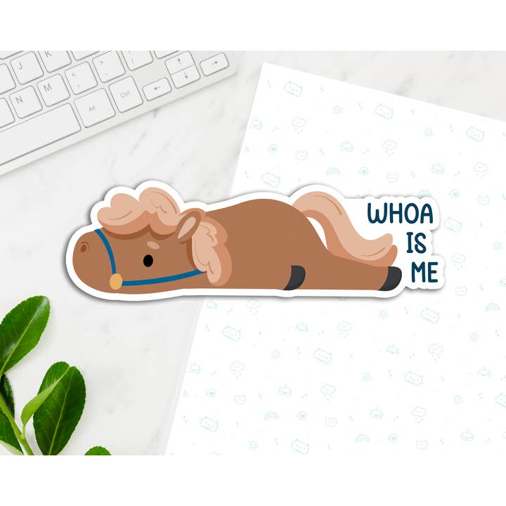 Horse Woah Is Me Long Sticker for wholesale by FunUsual Suspects