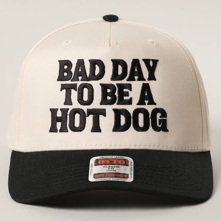 Fashion City - Wholesale Trucker Hat - Unisex - BAD DAY TO BE A HOT DOG Embroidered Trucker Hat