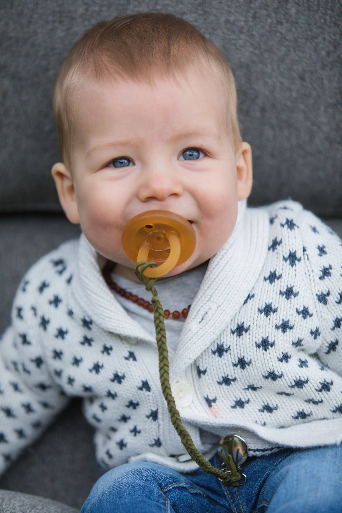 Brombie - Wholesale Pacifier Clip - Baby - Braided faux leather pacifier clip with metal attachment13