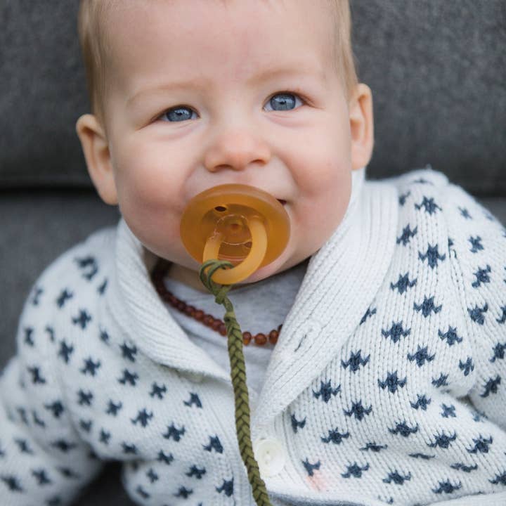 Brombie - Wholesale Pacifier Clip - Baby - Braided faux leather pacifier clip with metal attachment13