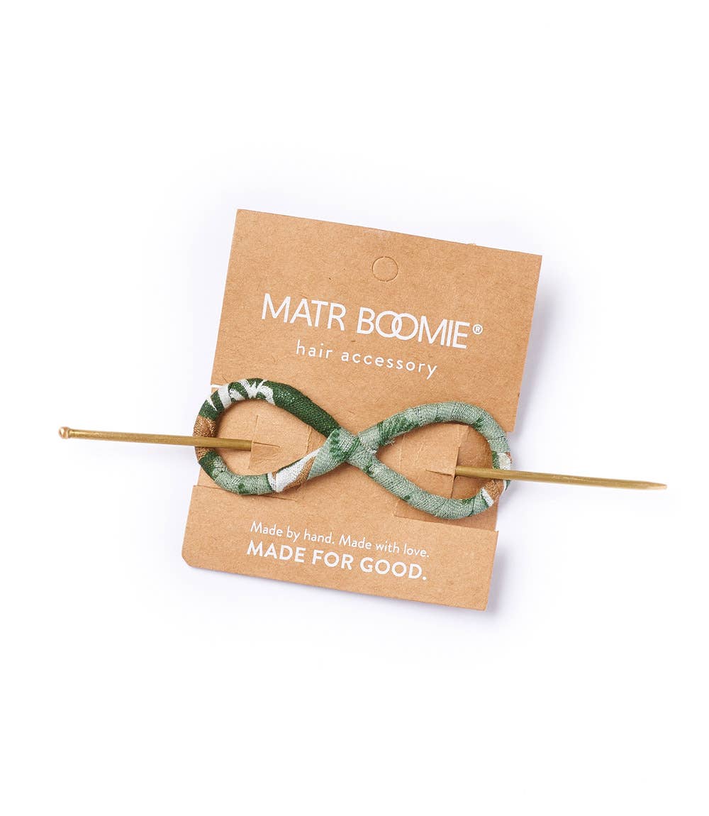 Matr Boomie Fair Trade – Großhandel Haarnadeln – Infinity Figure 8 Haarspange mit Stick, verschiedene Upcycling-Artikel1